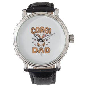 Corgi Dad Vintage Gravur Hundeliebhaber-Shirt_1 Armbanduhr