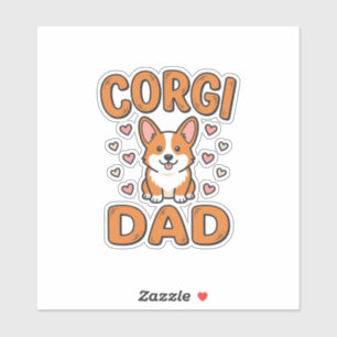 Corgi Dad Vintage Gravur Hundeliebhaber-Shirt_1 Aufkleber