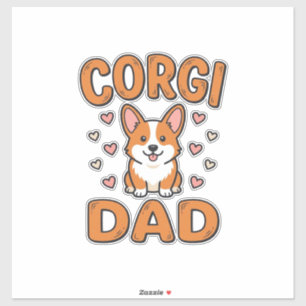 Corgi Dad Vintage Gravur Hundeliebhaber-Shirt_1 Aufkleber