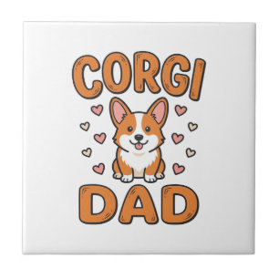 Corgi Dad Vintage Gravur Hundeliebhaber-Shirt_1 Fliese
