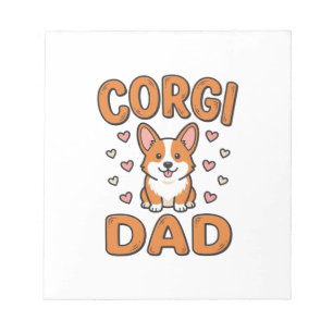 Corgi Dad Vintage Gravur Hundeliebhaber-Shirt_1 Notizblock