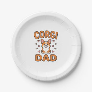 Corgi Dad Vintage Gravur Hundeliebhaber-Shirt_1 Pappteller