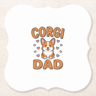 Corgi Dad Vintage Gravur Hundeliebhaber-Shirt_1 Untersetzer