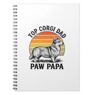 Corgi-Daddy-Shirt Vintage-Sonnenuntergang-Hund-Pap Notizblock