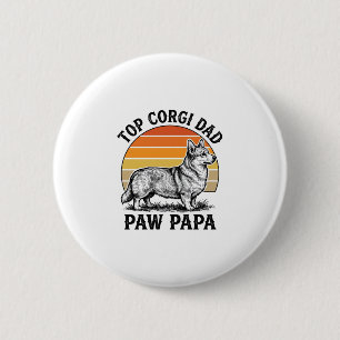 Corgi-Daddy-Shirt Vintage-Sonnenuntergang-Hunde-Pa Button