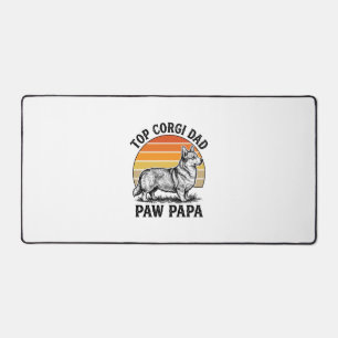 Corgi-Daddy-Shirt Vintage-Sonnenuntergang-Hunde-Pa Schreibtischunterlage