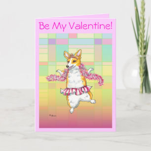 Corgi Dancing Ballerina Valentine Feiertagskarte