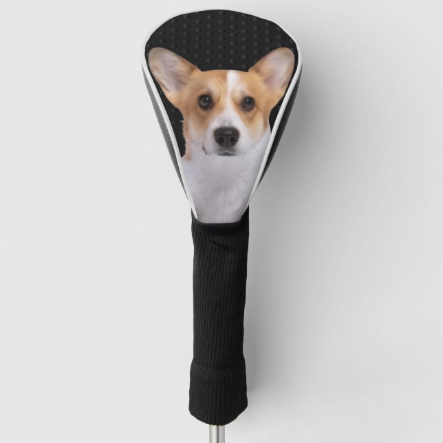Corgi Dark Grey Golf Headcover (Vorderseite)