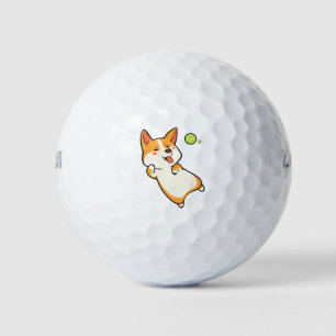 Corgi, der Ball spielt