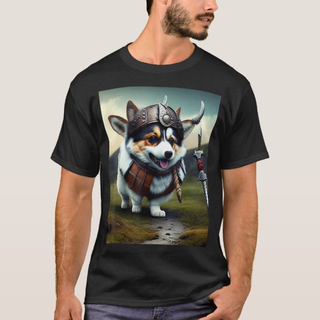 Corgi der Wikinger T-Shirt (Vorderseite)