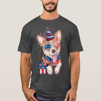 Corgi Dog American Flag Dog Lover Costume Funny 4t T-Shirt