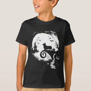 Corgi Dog And Moon Halloween Anzug Dog Lover Fun T-Shirt