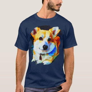Corgi Dog Art Colour Painting Hunde künstlerische  T-Shirt