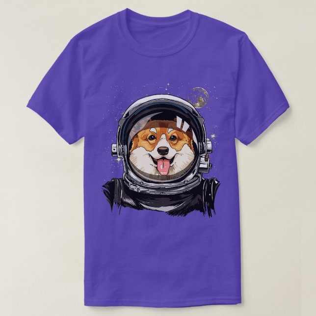 Corgi Dog Astronaut Weltraumforschung Astronomie L T-Shirt (Design vorne)