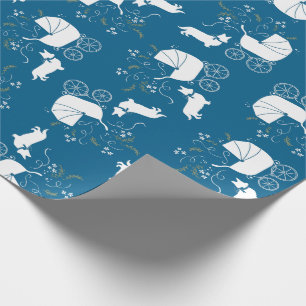 Corgi Dog Baby Shoppy Welsh Blue Boy Geschenkpapier