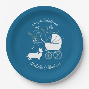 Corgi Dog Baby Shoppy Welsh Blue Boy Pappteller