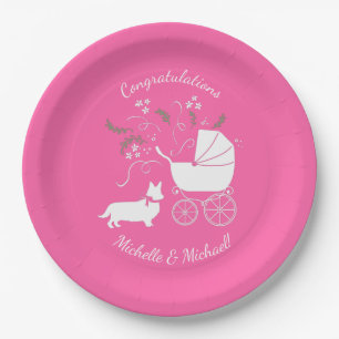 Corgi Dog Baby Shoppy Welsh Pembroke Pappteller