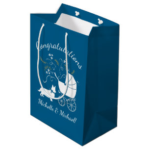 Corgi Dog Baby Shower Welsh Blue Boy Mittlere Geschenktüte