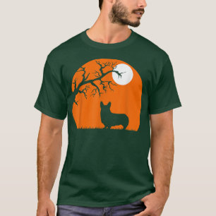 Corgi Dog Bat Funny Halloween Anzug Silhouette T-Shirt