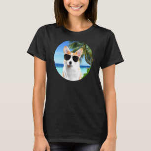 Corgi Dog Beach Palmen Tropisches Süße Tier T-Shirt