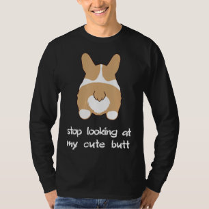 Corgi Dog Besitzer stoppen Blick auf Niedlichen Hi T-Shirt