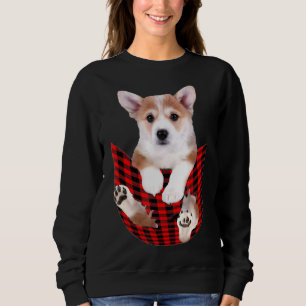 Corgi Dog Big in Pocket Idea Vater Mama Sweatshirt