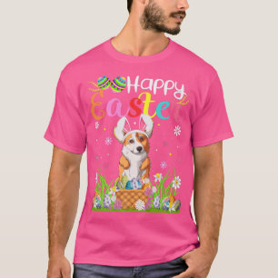 Corgi Dog Bunny Egg Jagd Funny Corgi Happy East T-Shirt
