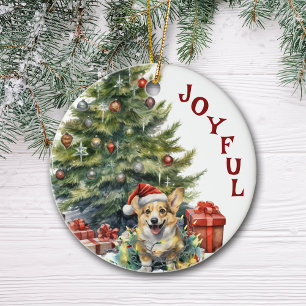 Corgi Dog Christmas Keramik Ornament