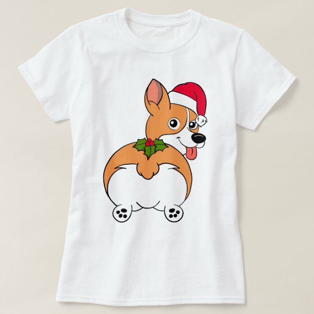 Corgi Dog Christmas T-Shirt (Design vorne)