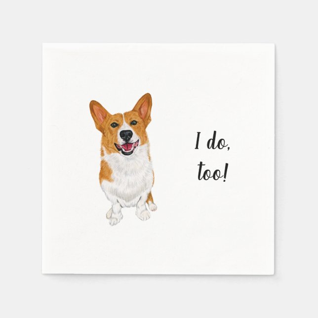 Corgi Dog Custom Cocktail Napkin Serviette (Vorderseite)