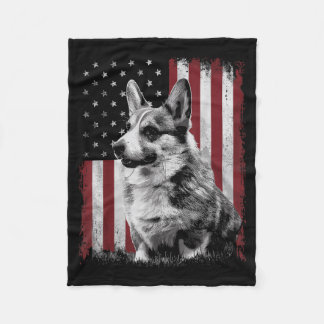 Corgi Dog Dad Mom America 4th of July Patriotic Fleecedecke