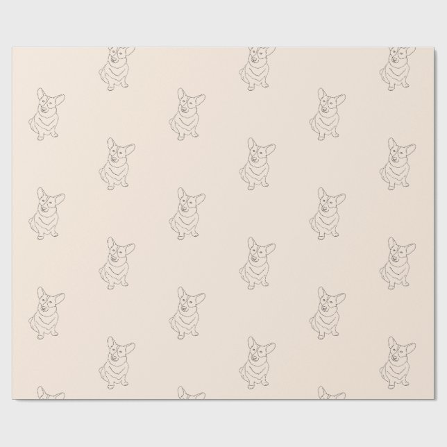 Corgi Dog Dekoriertes Wrapping Paper Geschenkpapier (Flach)