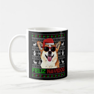 Corgi Dog Feliz Navidog Funny Weihnachten Kaffeetasse