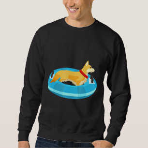 Corgi Dog Floating River Puppy Tubing Sweatshirt