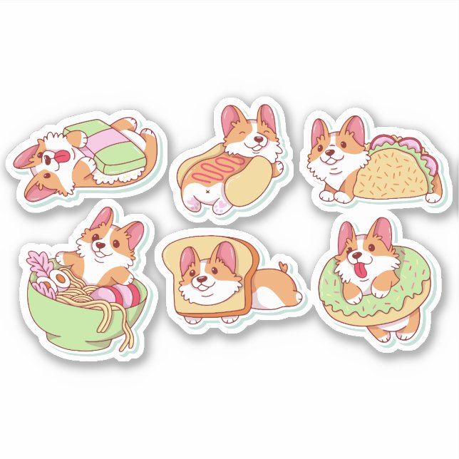 CORGI DOG FOOD CHARACTER SET AUFKLEBER (Vorderseite)