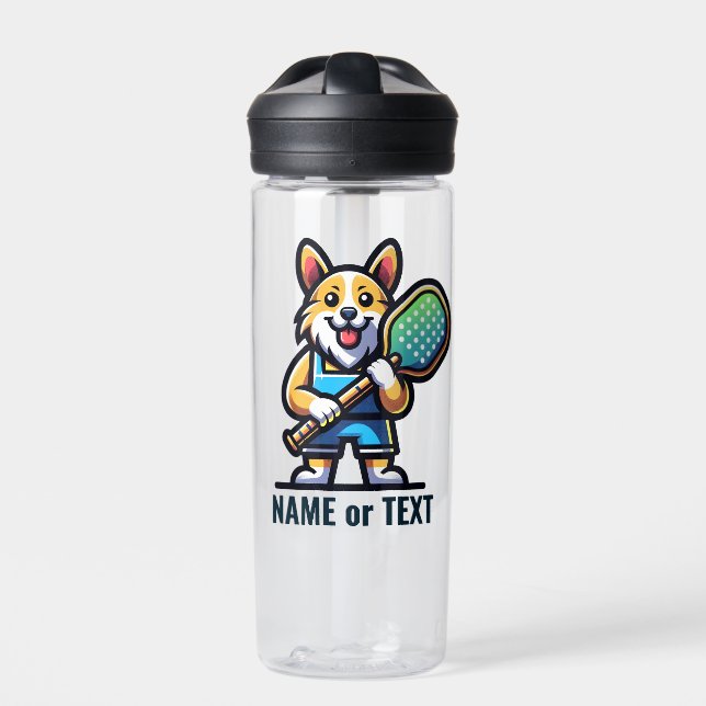 CORGI DOG fügen Sie Ihren eigenen Text - Picklebal Trinkflasche (Vorderseite)
