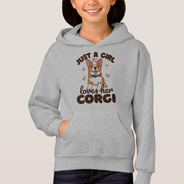 Corgi Dog Girls Sprichwort Hoodie (Vorderseite)