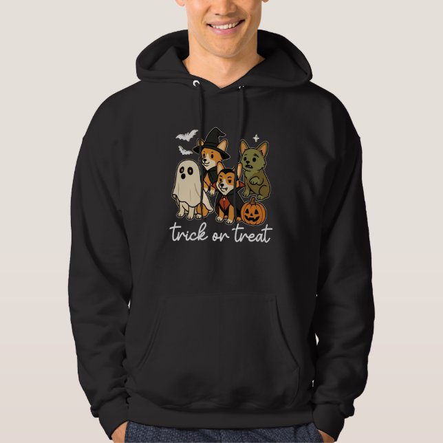 Corgi Dog Halloween Costume Spooky Hoodie (Vorderseite)