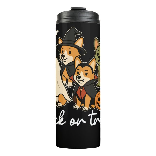 Corgi Dog Halloween Costume Spooky Thermosbecher (Vorderseite)