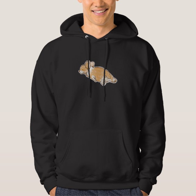 Corgi Dog Hand Drawn Sketch Hoodie (Vorderseite)
