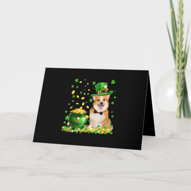 Corgi Dog Happy St Patricks Day Karte (Vorderseite)