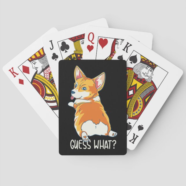 Corgi Dog Hauseigentümer schätzen was Gag Spielkarten (Rückseite)