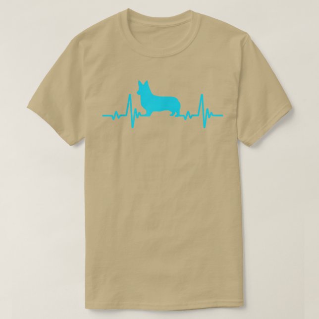 Corgi Dog Heartbeat Corgi Vater-341 T-Shirt (Design vorne)