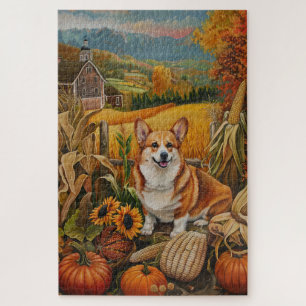 Corgi Dog Herbsternte Erntedank Puzzle