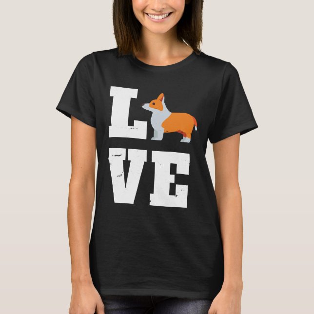 Corgi Dog I Liebe Corgis T-Shirt (Vorderseite)