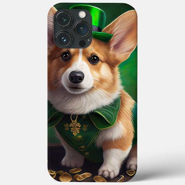 Corgi Dog in St. Patrick's Day Dress Case-Mate iPhone Hülle (Rückseite)