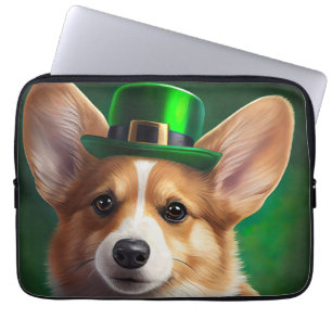 Corgi Dog in St. Patrick's Day Dress Laptopschutzhülle