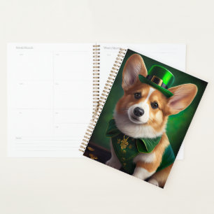 Corgi Dog in St. Patrick's Day Dress Planer