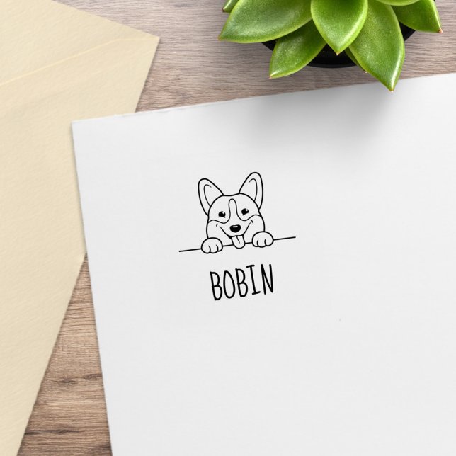 Corgi Dog Individuelle Name Gummistempel (Von Creator hochgeladen)