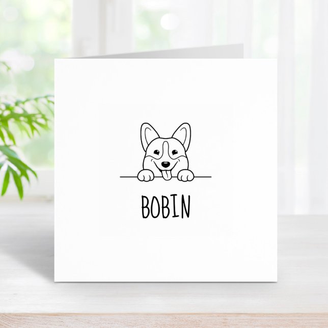Corgi Dog Individuelle Name Gummistempel (Von Creator hochgeladen)